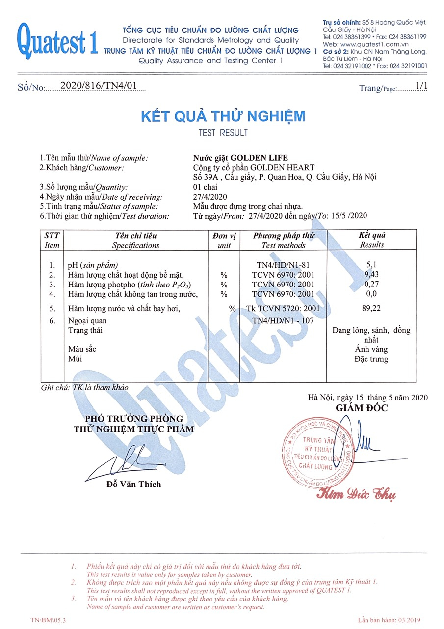 công bố nước giặt